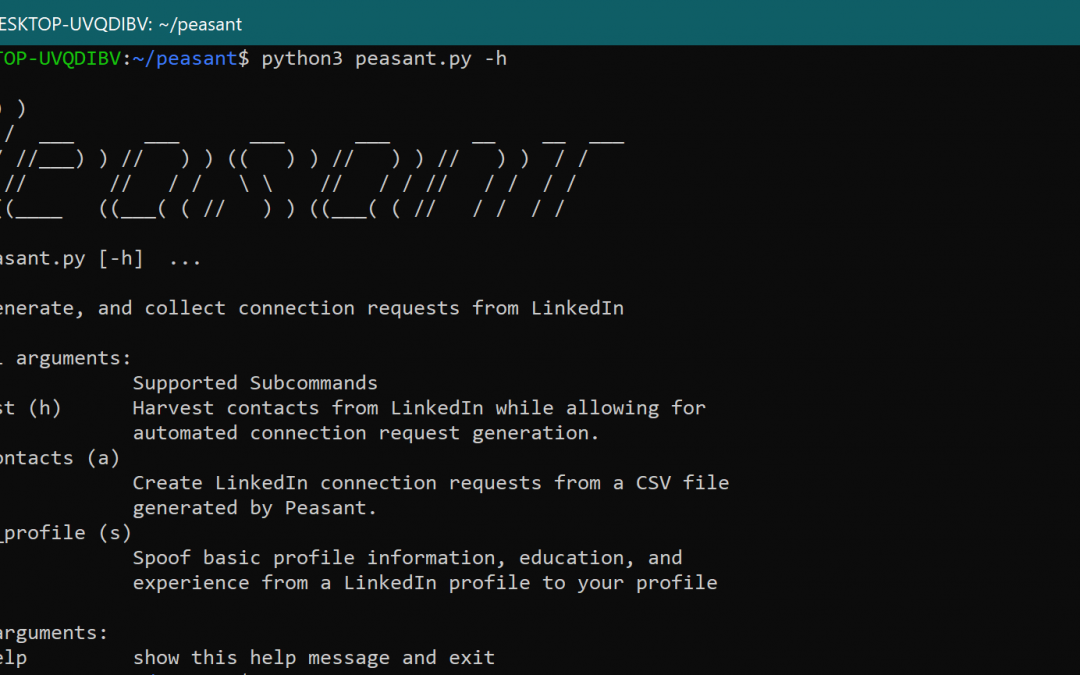 Reconnaissance Tool: Peasant