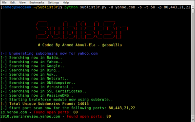 Offensive Security Tool: Sublist3r