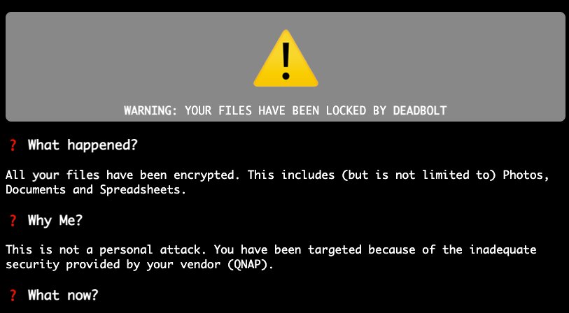 DeadBolt ransomware QNAP