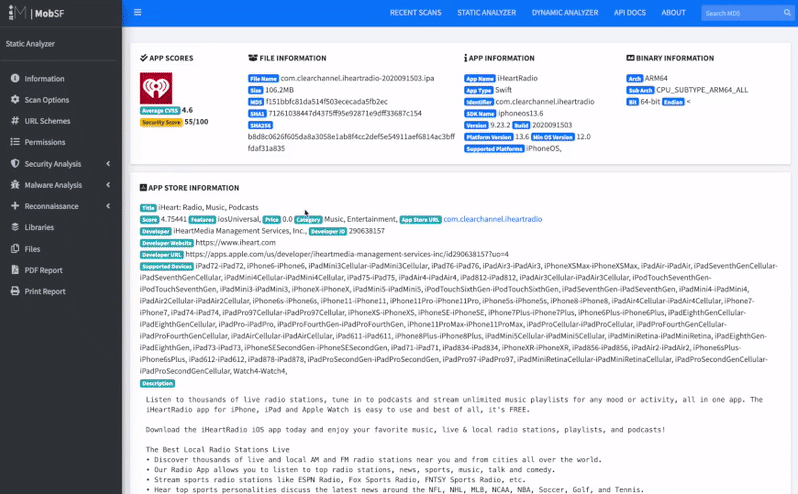 Static Analysis - iOS