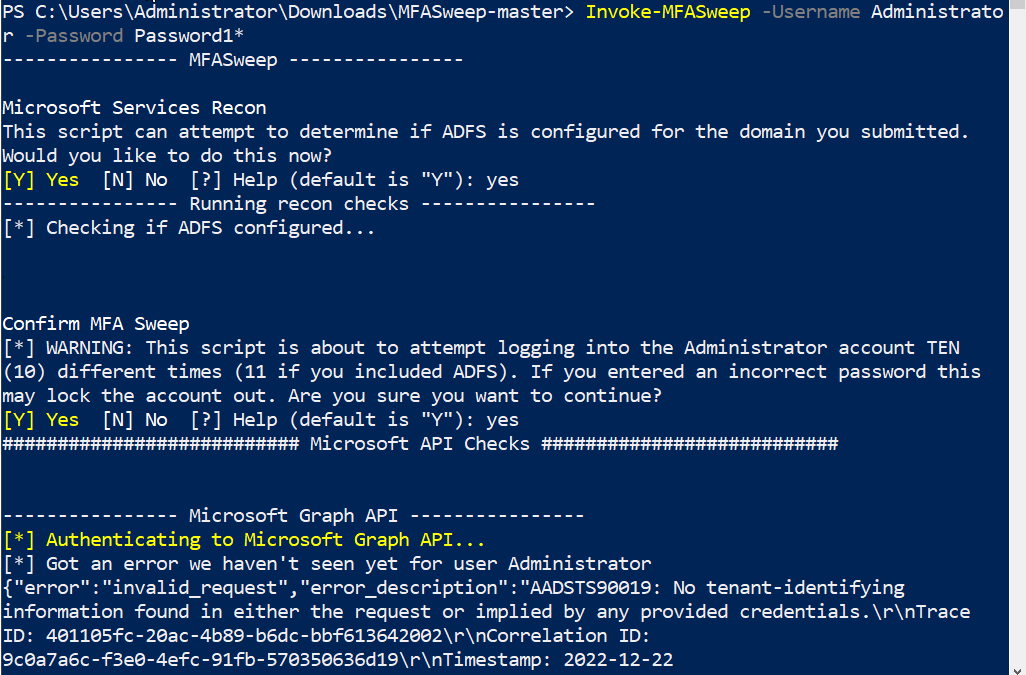 Recon Tool: MFASweep