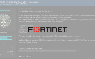 FortiGate Leak: Over 15,000 Devices’ Configs and VPN Credentials Exposed by New Hacking Group